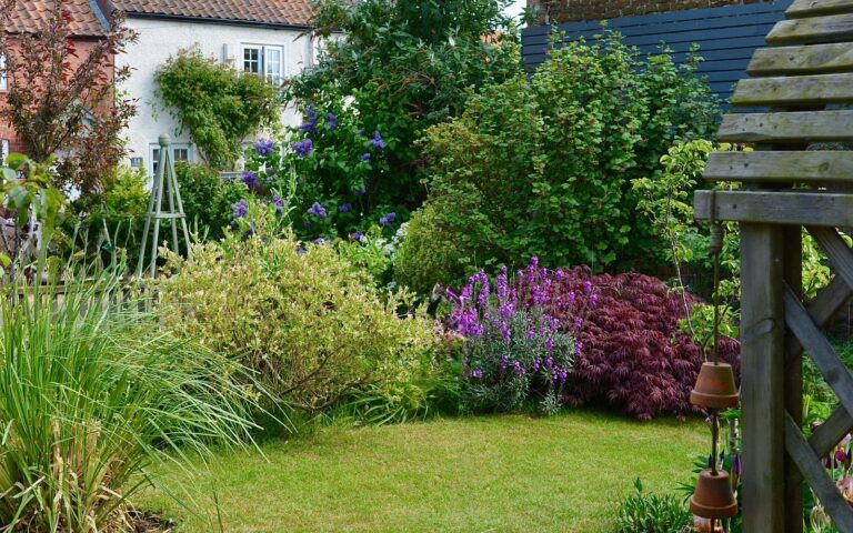 English cottage garden in full bloom