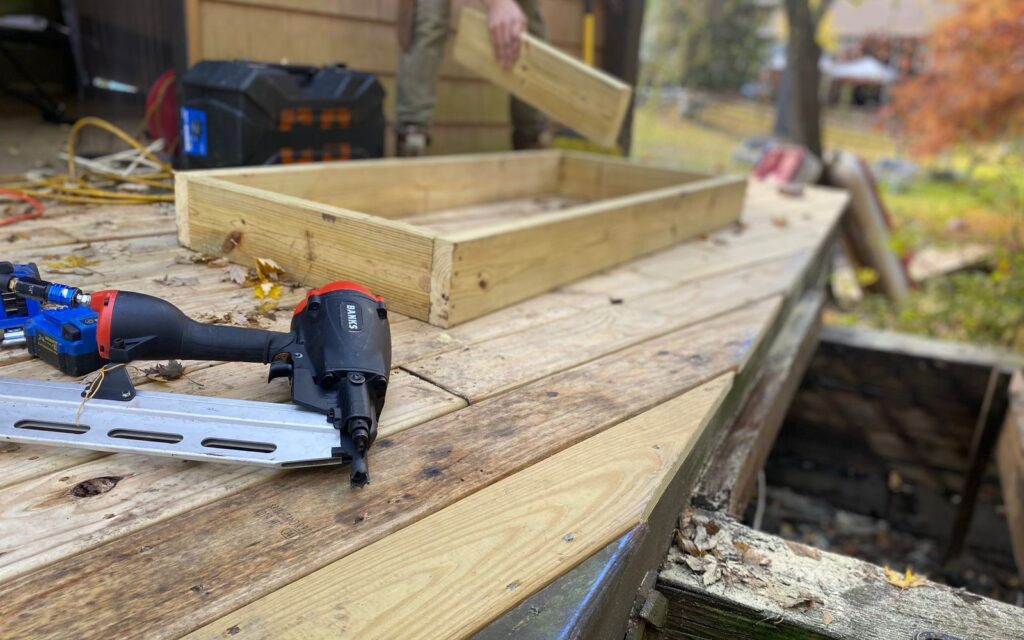 Decking under construction